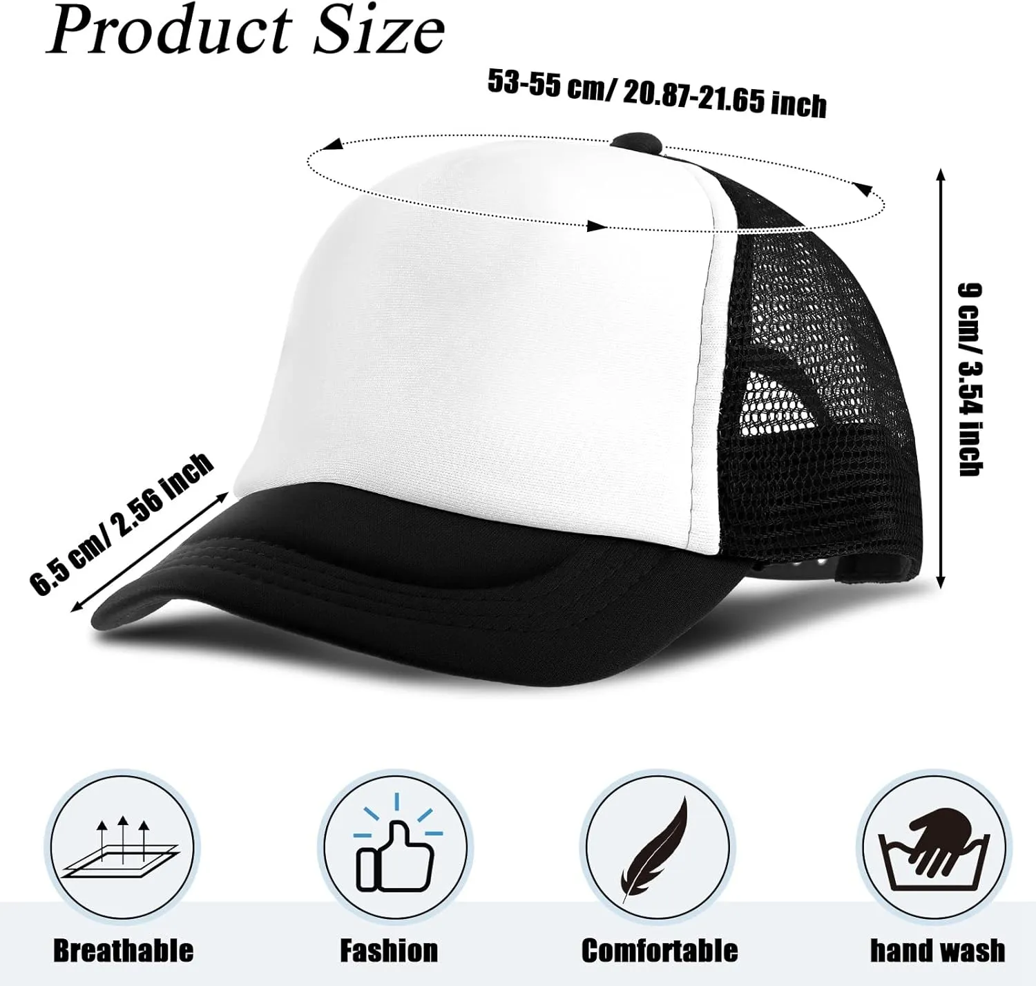 12 Pack Trucker Hat for Kids Summer Polyester Mesh Cap Adjustable Sublimation Blank Hats Baseball Caps for Outdoor