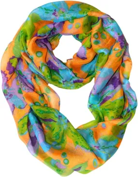 Abstract Colorful Tropical Hibiscus Flower Infinity Loop Scarf Orange