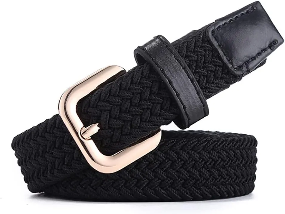 Belts for Womens Stretch Braided Web Elastic Girl thin Belt for Casual Pants Jeans