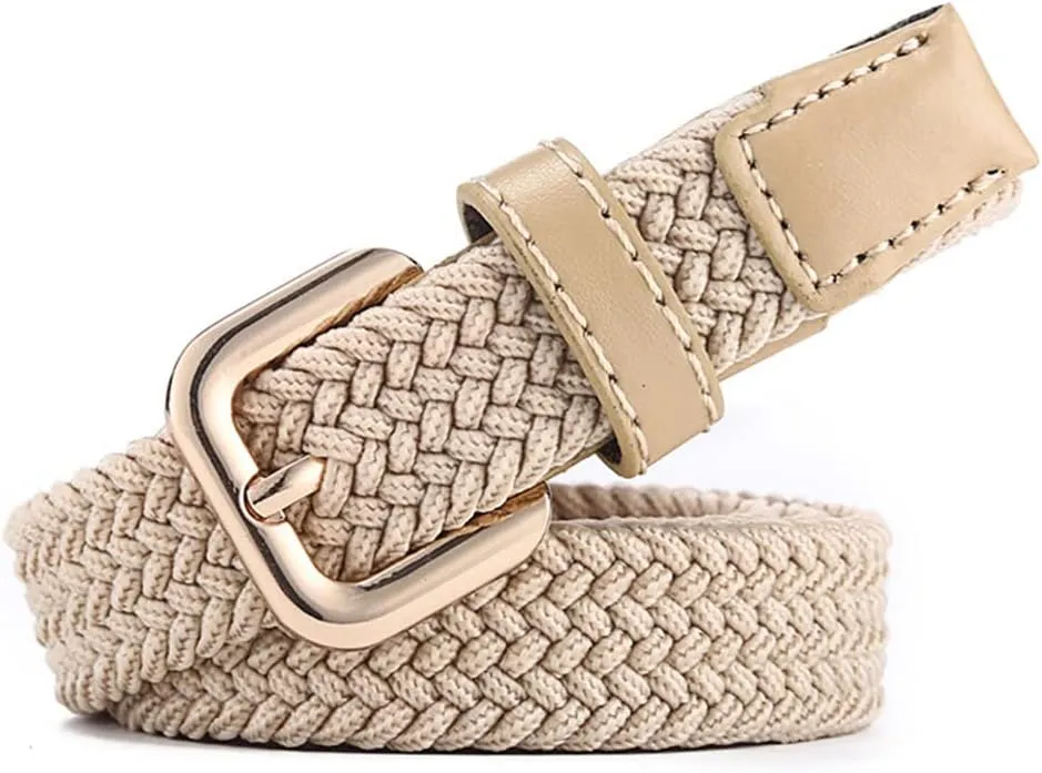 Belts for Womens Stretch Braided Web Elastic Girl thin Belt for Casual Pants Jeans