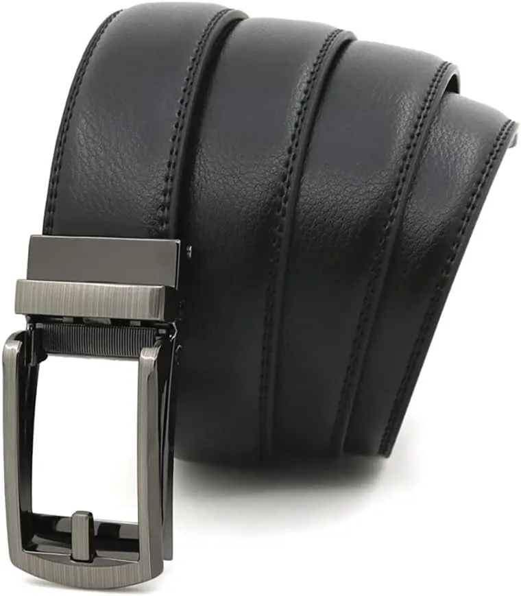 Comfort Click Belts for Men,Business Casual Belt with Automatic Buckle,Genuine Leather Dress Belts for Office