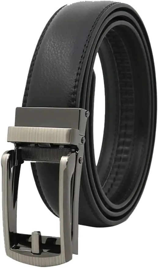 Comfort Click Belts for Men,Business Casual Belt with Automatic Buckle,Genuine Leather Dress Belts for Office