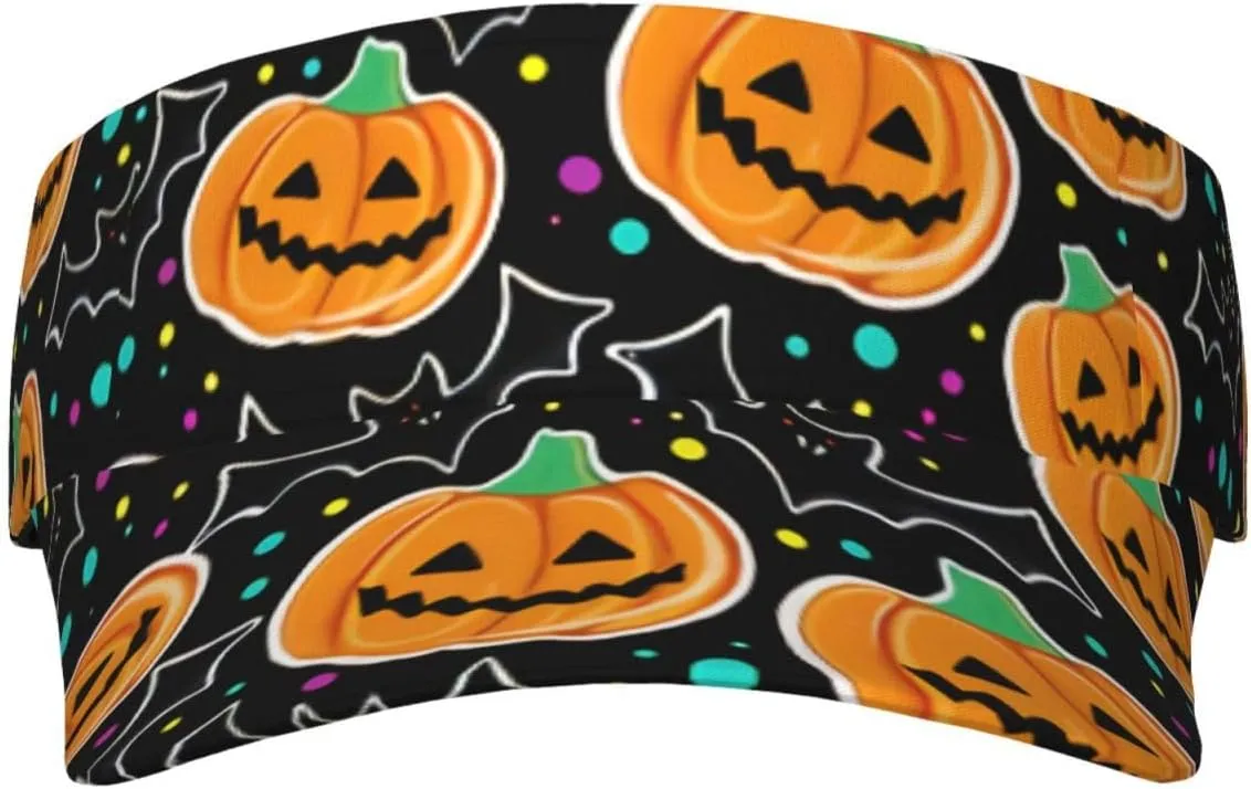 Cute Halloween Hats Cute Pumpkin Sport Sun Visor Hats Adjustable Empty Top Baseball Cap Sun Hat for Women Men