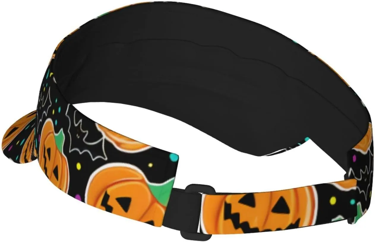 Cute Halloween Hats Cute Pumpkin Sport Sun Visor Hats Adjustable Empty Top Baseball Cap Sun Hat for Women Men
