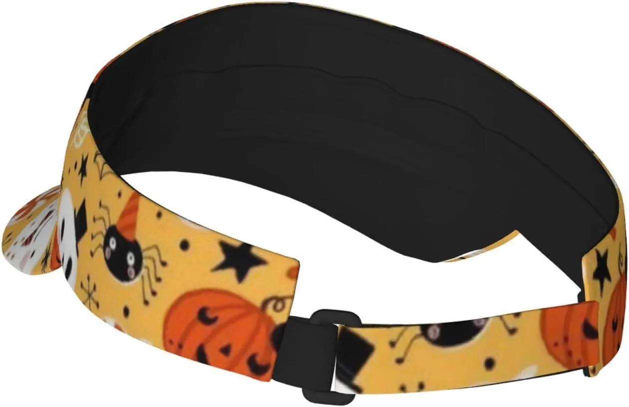 Cute Halloween Hats Cute Pumpkin Sport Sun Visor Hats Adjustable Empty Top Baseball Cap Sun Hat for Women Men