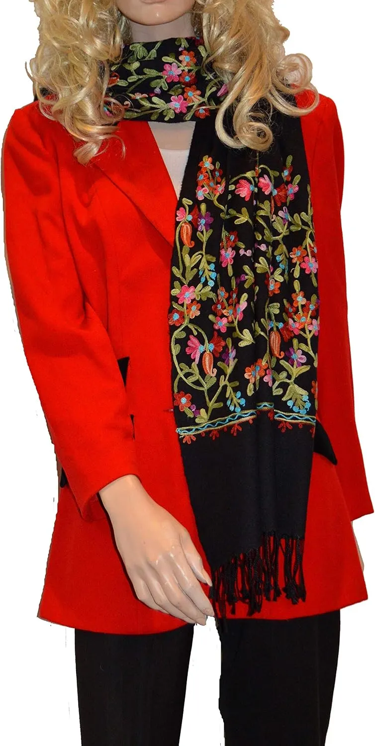Embroidery Shawl/Crewel Embroidery Shawl/Embroidery Scarf/Sequin Scarf/Shawl