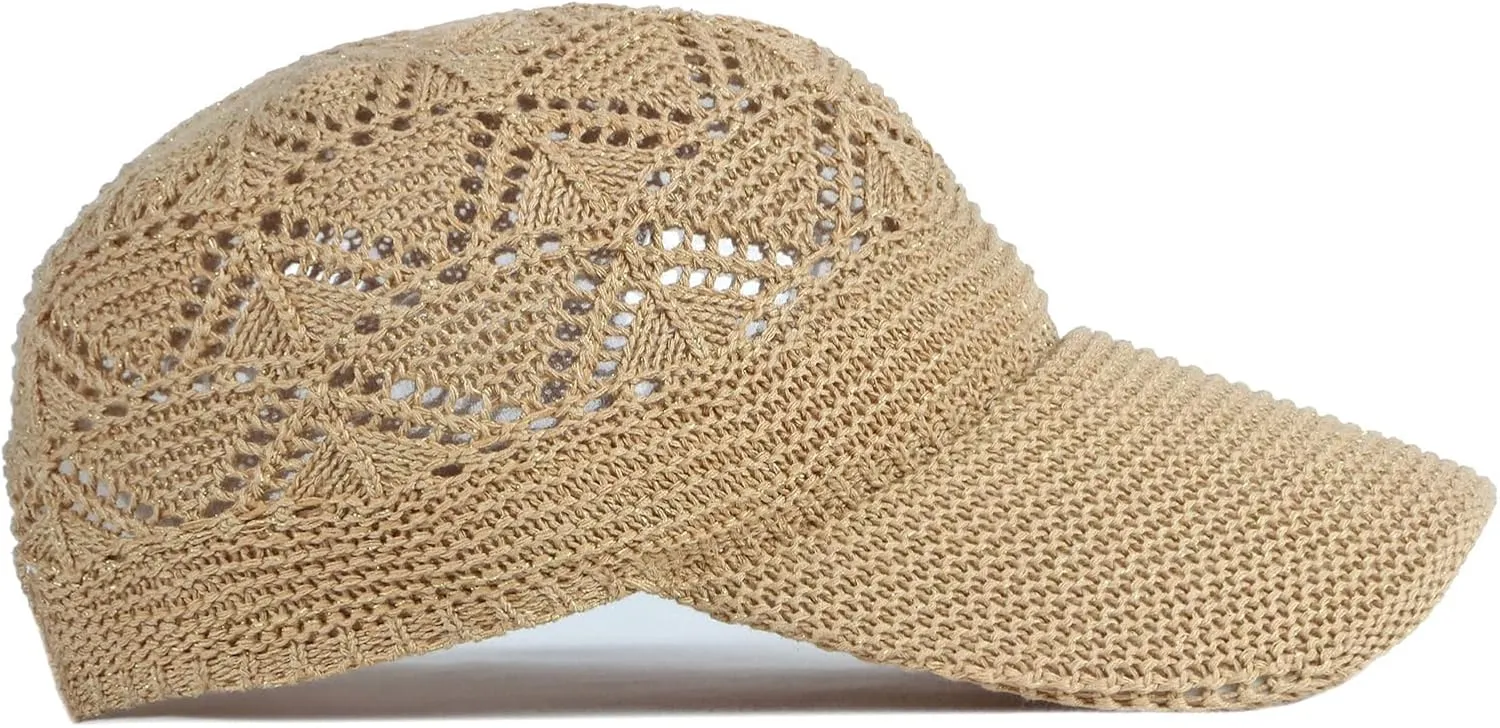 FASHIXD Knit Mesh Baseball Cap for Women Summer Yarn Trucker Hats Breathable Outdoor Hat