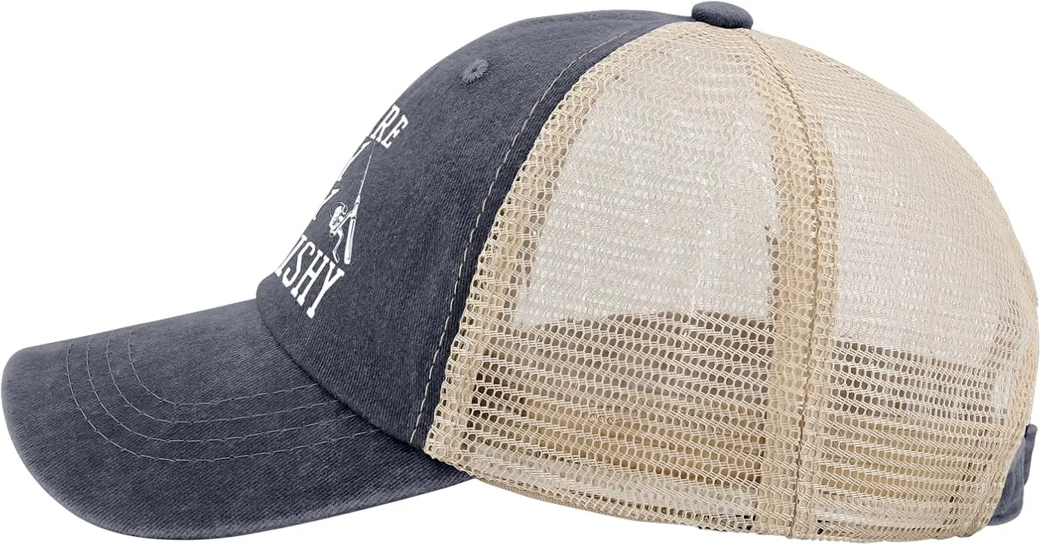 Fishing Here Fishy Fishy Fishy Trucker Hat Women's Hats & Caps Mens Caps Gifts for Men Golf Cap