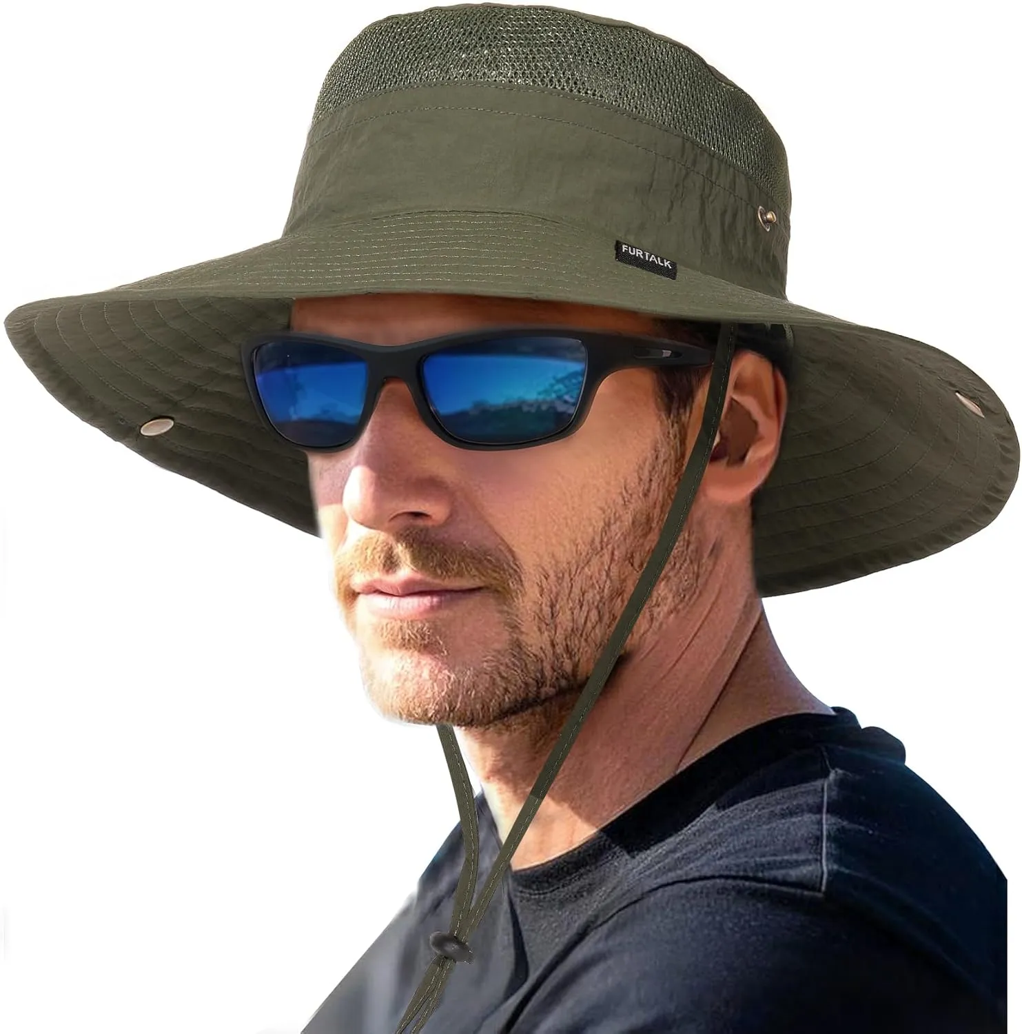 FURTALK Sun Hats for Men Women Fishing Hat UPF 80  Breathable Wide Brim Hiking Summer UV Protection Bucket Hats