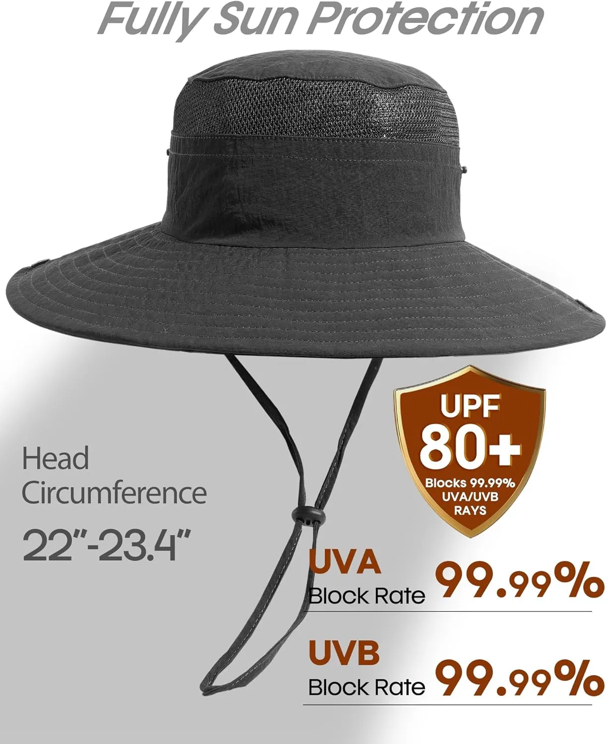 FURTALK Sun Hats for Men Women Fishing Hat UPF 80  Breathable Wide Brim Hiking Summer UV Protection Bucket Hats