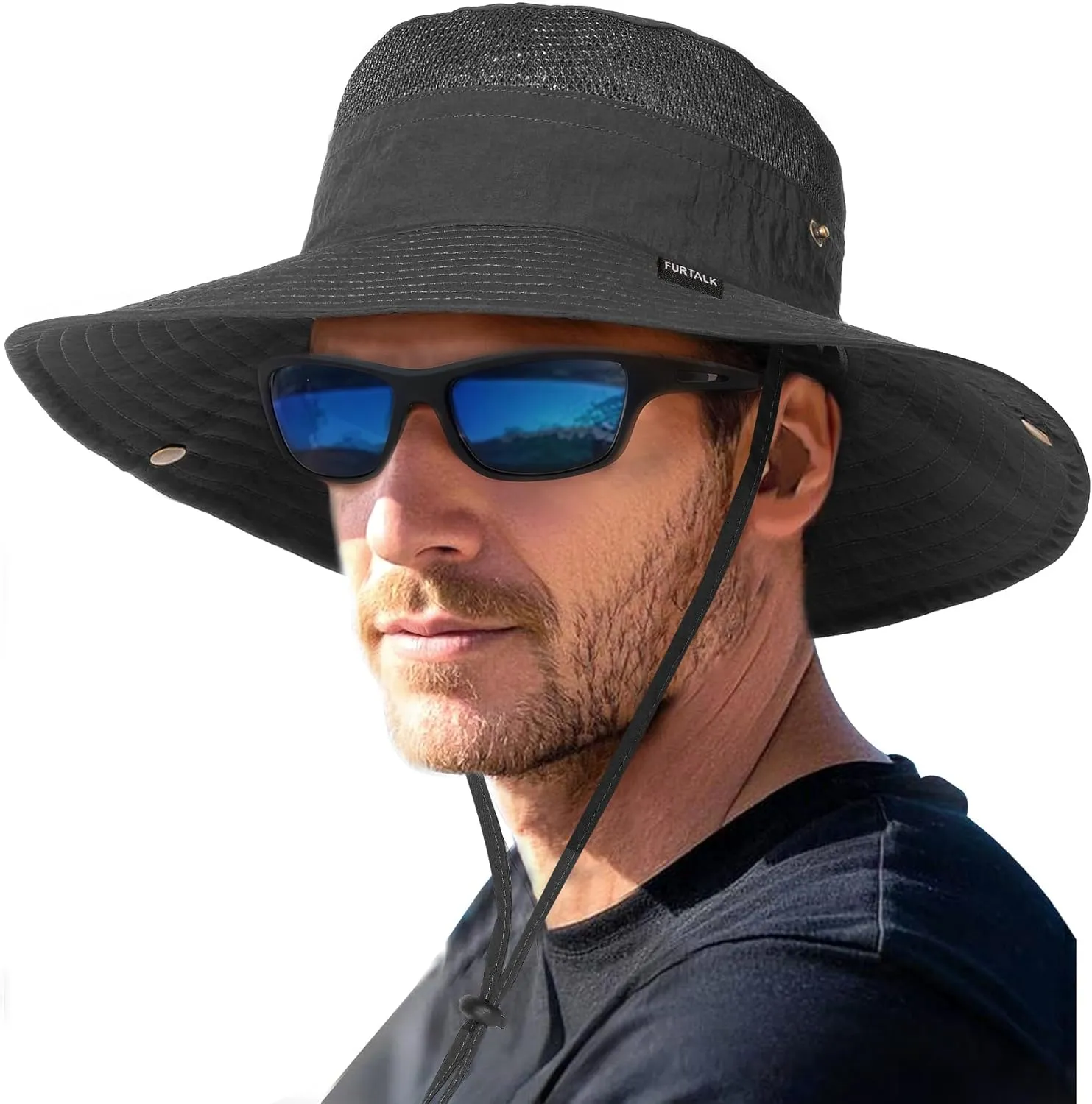 FURTALK Sun Hats for Men Women Fishing Hat UPF 80  Breathable Wide Brim Hiking Summer UV Protection Bucket Hats