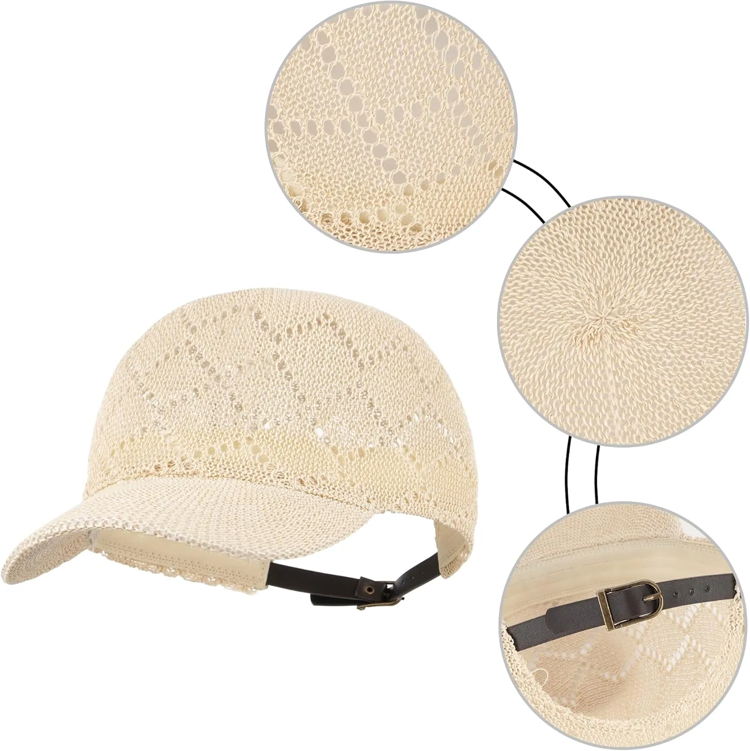 LABANCA Women Knitting Mesh Baseball Caps Summer Hollow Yarn Trucker Hats Crochet Breathable Outdoor Baseball Hats