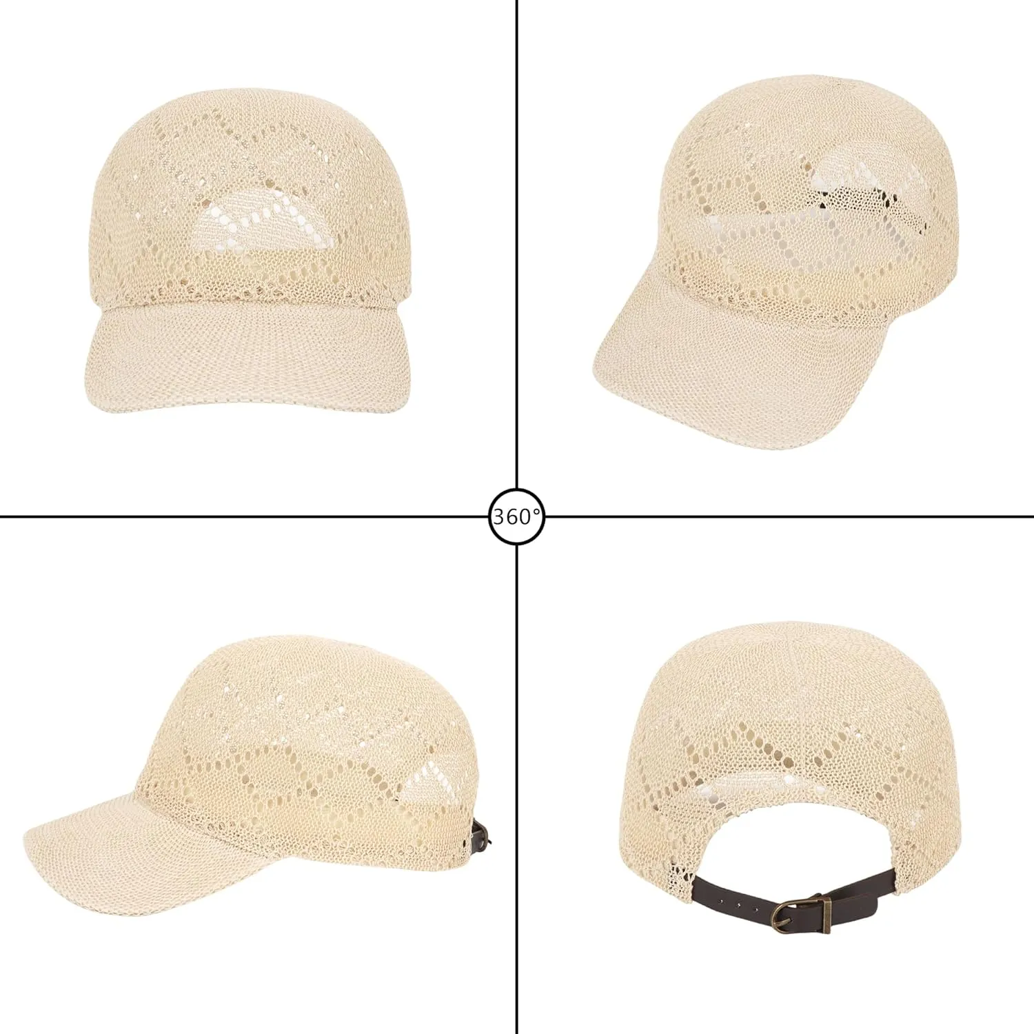 LABANCA Women Knitting Mesh Baseball Caps Summer Hollow Yarn Trucker Hats Crochet Breathable Outdoor Baseball Hats