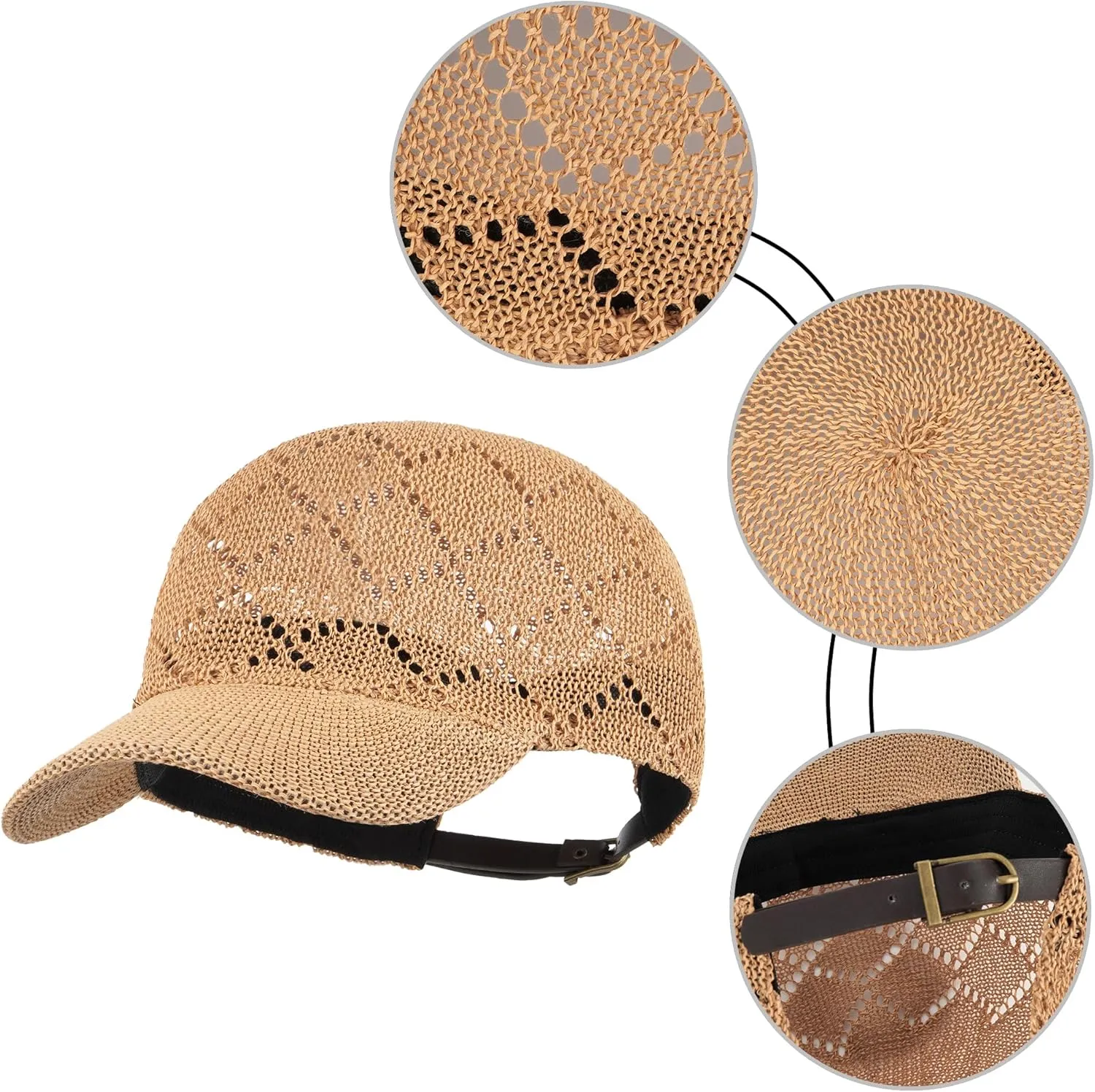 LABANCA Women Knitting Mesh Baseball Caps Summer Hollow Yarn Trucker Hats Crochet Breathable Outdoor Baseball Hats