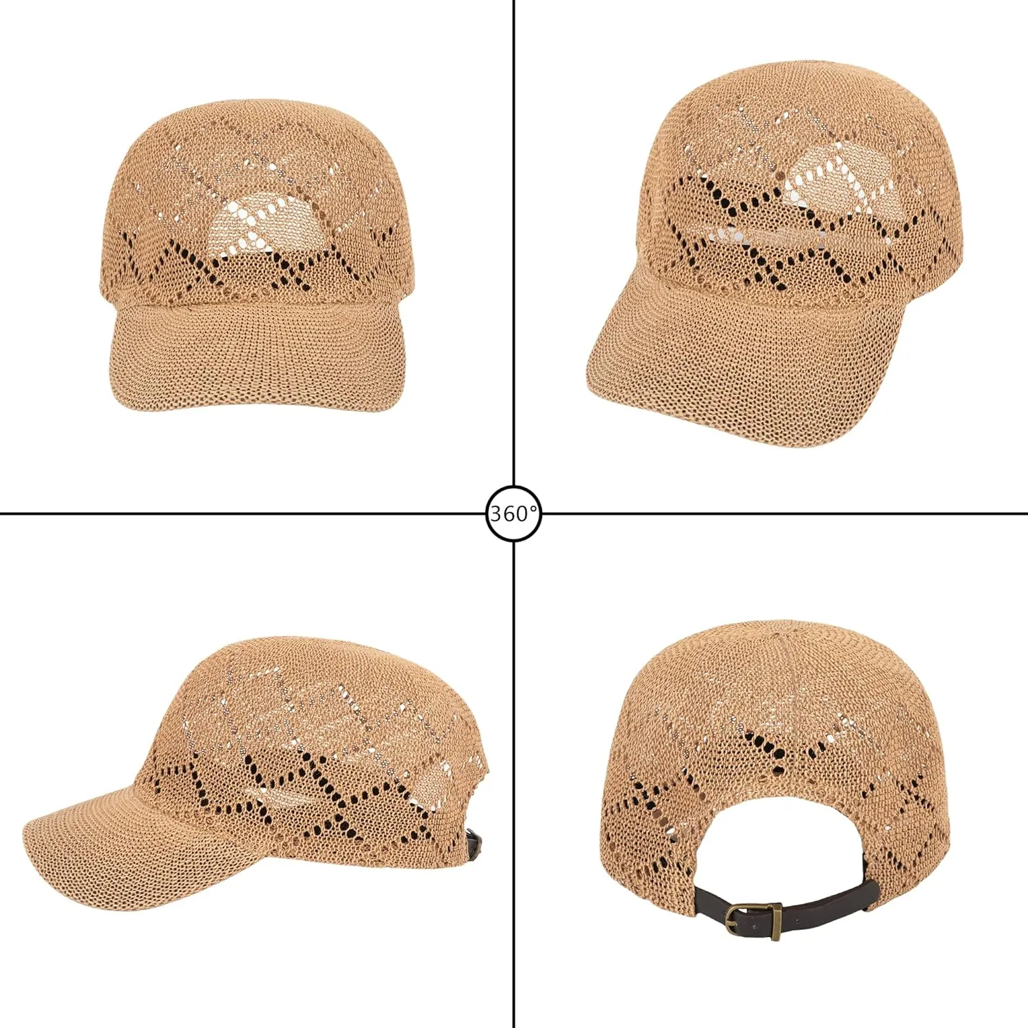 LABANCA Women Knitting Mesh Baseball Caps Summer Hollow Yarn Trucker Hats Crochet Breathable Outdoor Baseball Hats