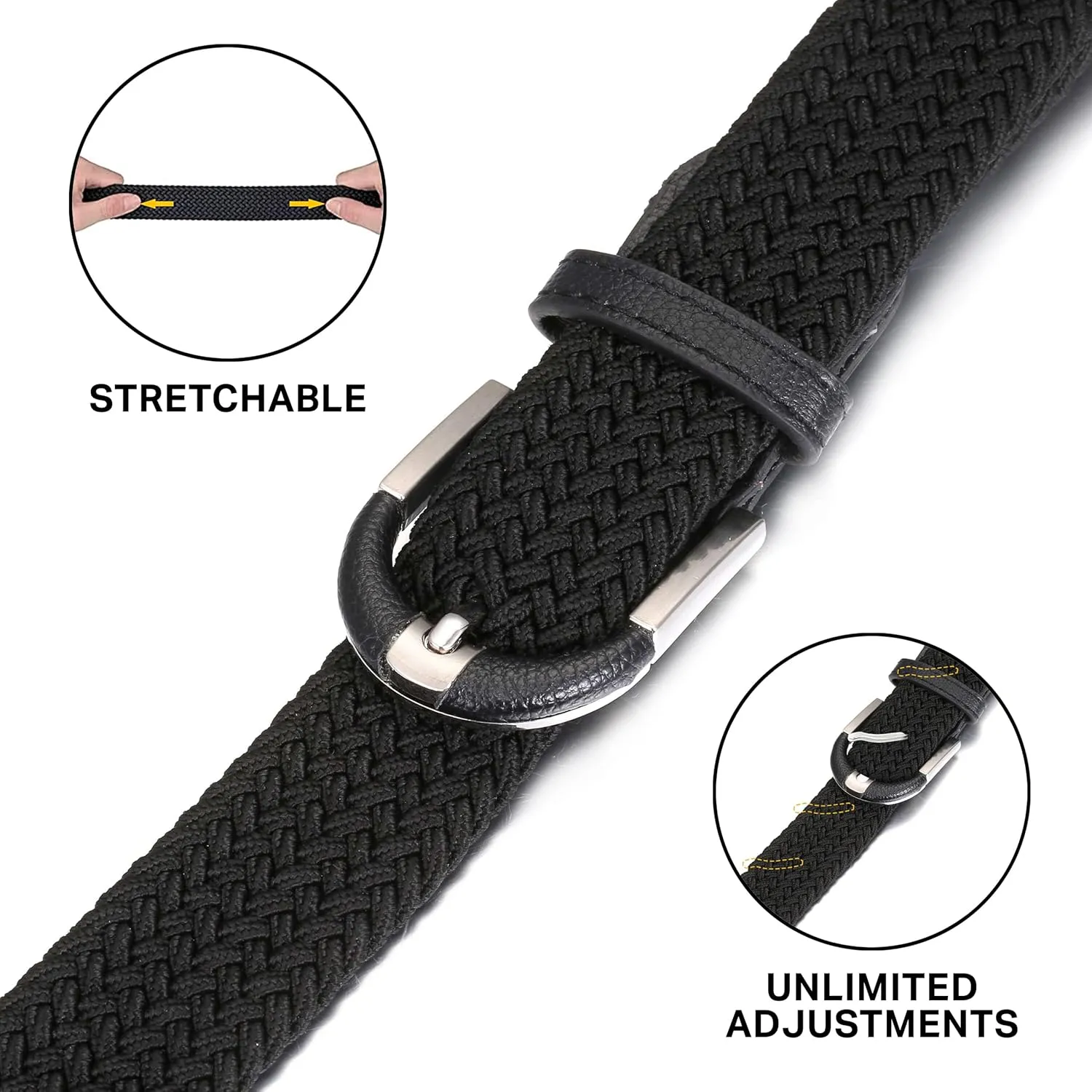 Marino Stretch Belts for Men - Golf Woven Stretch Belt - Gift Box