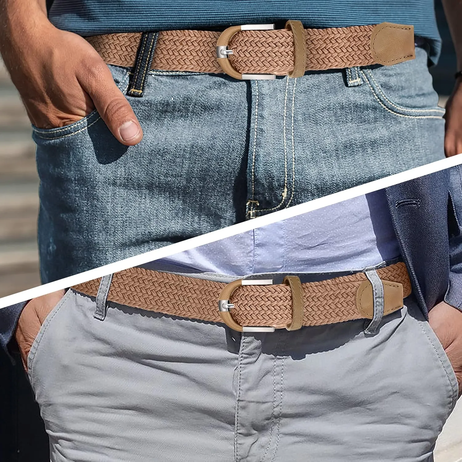 Marino Stretch Belts for Men - Golf Woven Stretch Belt - Gift Box