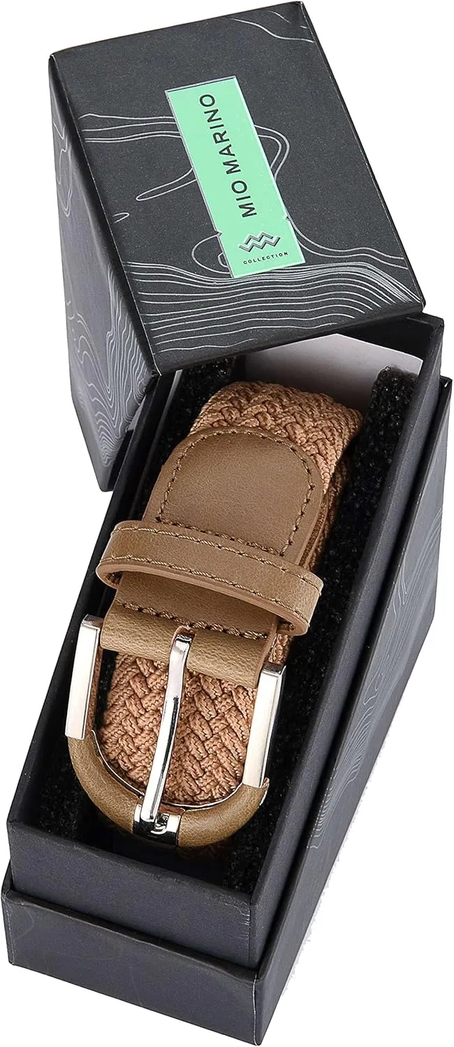 Marino Stretch Belts for Men - Golf Woven Stretch Belt - Gift Box