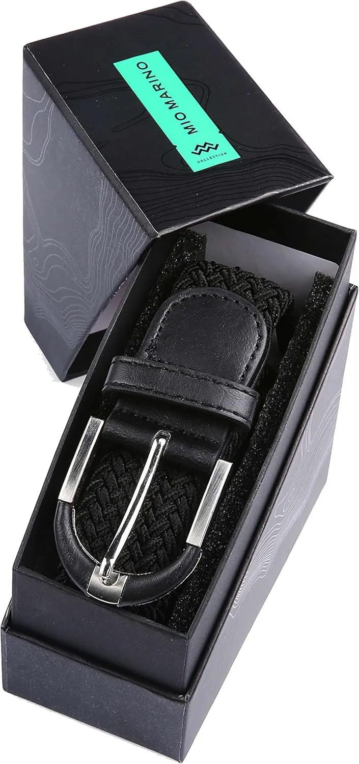 Marino Stretch Belts for Men - Golf Woven Stretch Belt - Gift Box