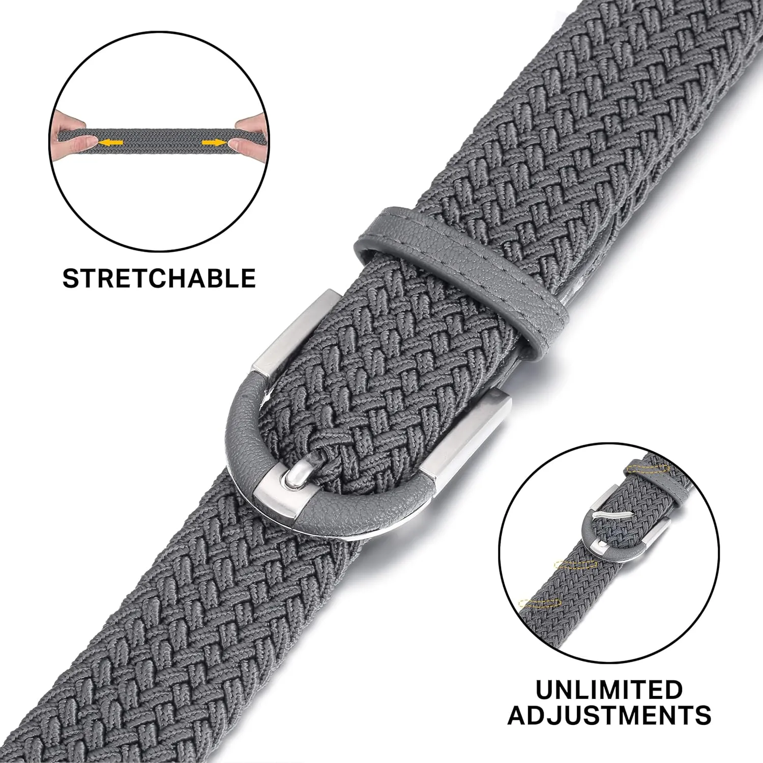 Marino Stretch Belts for Men - Golf Woven Stretch Belt - Gift Box