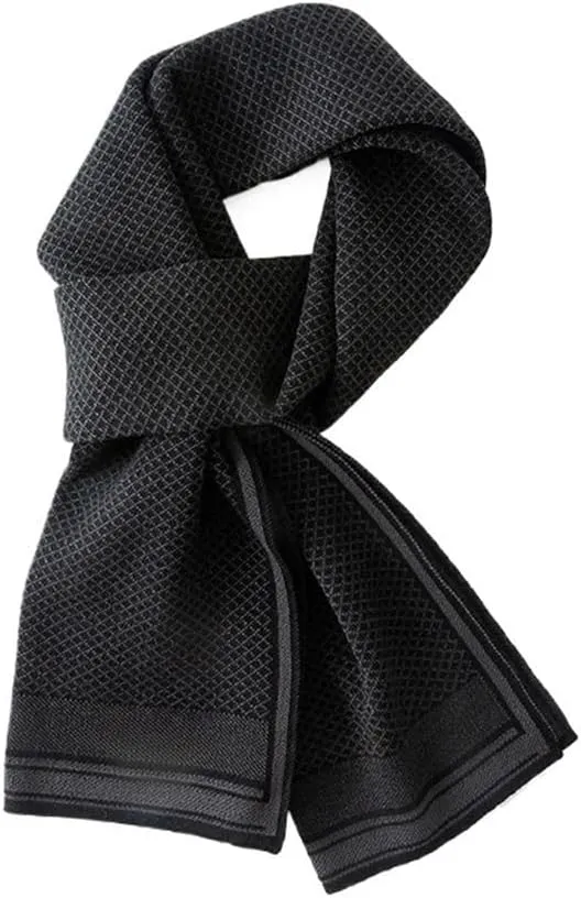 Men's Knit Scarf Cold Weather Scarves Neck Wrap Cosy Soft Winter Men Soft Classic Plaid Scarves Gifts For Men