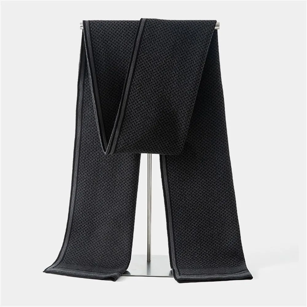 Men's Knit Scarf Cold Weather Scarves Neck Wrap Cosy Soft Winter Men Soft Classic Plaid Scarves Gifts For Men