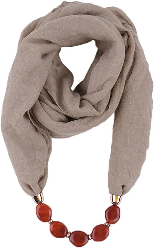 Oplxuo Vintage Ethnic Women's Scarf Cotton Linen Necklace Pendant Ethnic Style Soft Necklace Scarves Cotton Neck Fall Shawls
