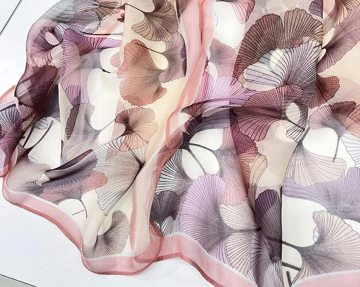 Pokeedioty Scarfs for Women Lightweight Fashion Scarves Elegant Floral Pattern Sheer Scarfs Sunscreen Shawls Wraps