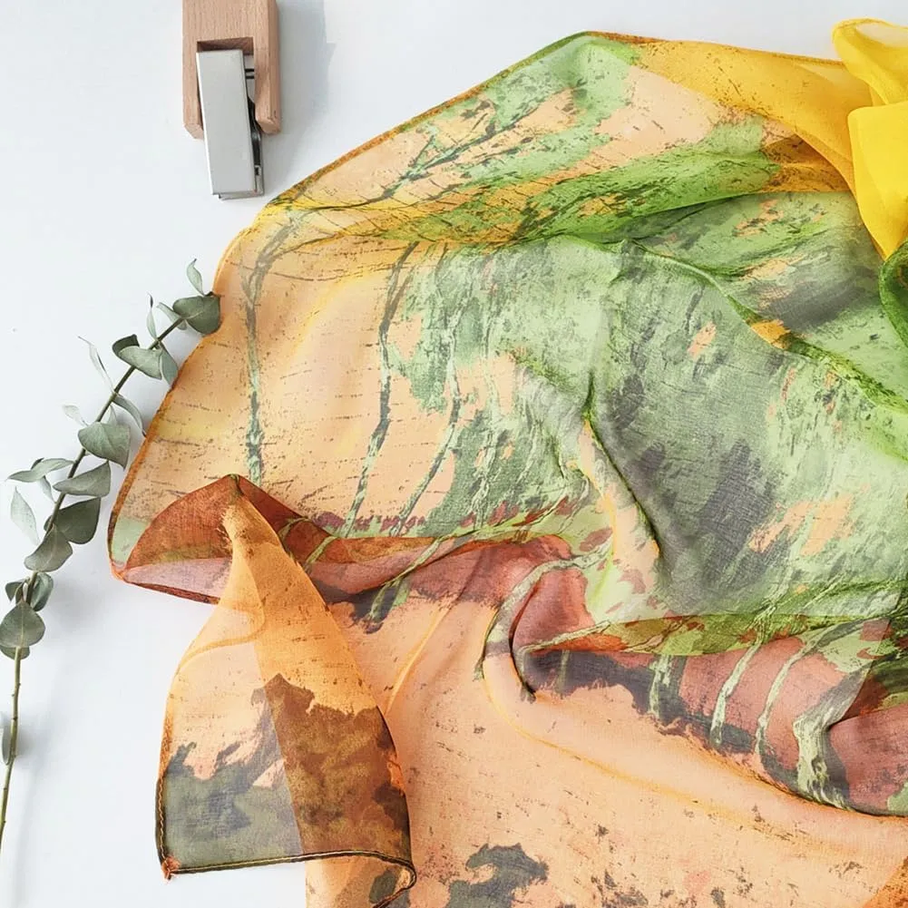 Pokeedioty Scarfs for Women Lightweight Fashion Scarves Elegant Floral Pattern Sheer Scarfs Sunscreen Shawls Wraps
