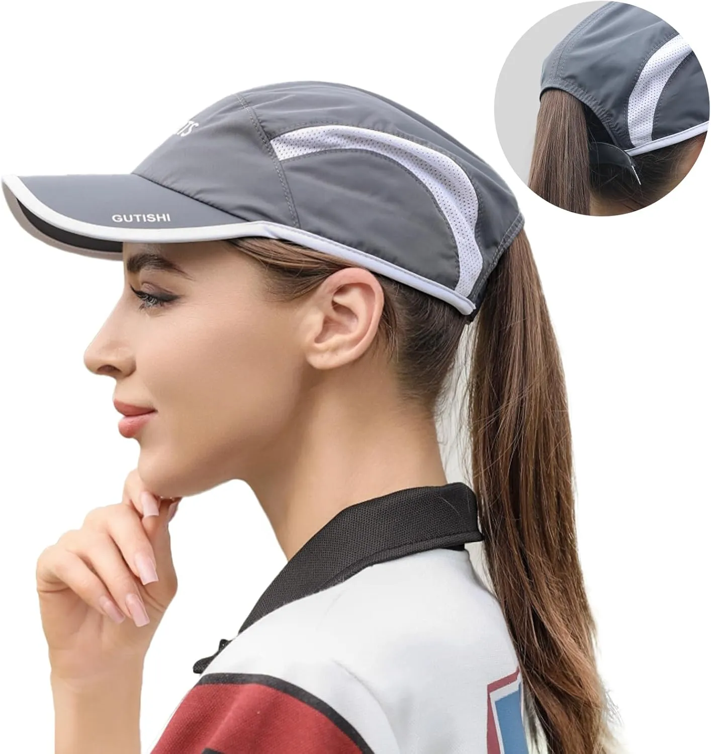Quick Dry Running Hat Adjustable Cooling Baseball Hat Breathable Sport Cap Reflective UPF 50  Run Hats for Womens Men