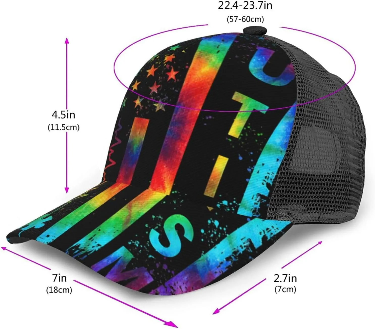 Rainbow Pride LGBT Gay Pride Sun Baseball Hats Adjustable Baseball Sun Cap Hats for Men Women