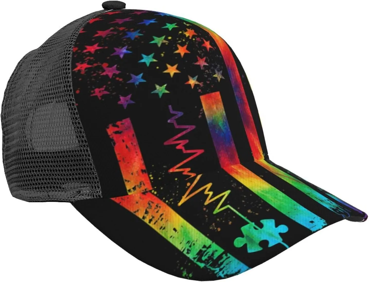 Rainbow Pride LGBT Gay Pride Sun Baseball Hats Adjustable Baseball Sun Cap Hats for Men Women