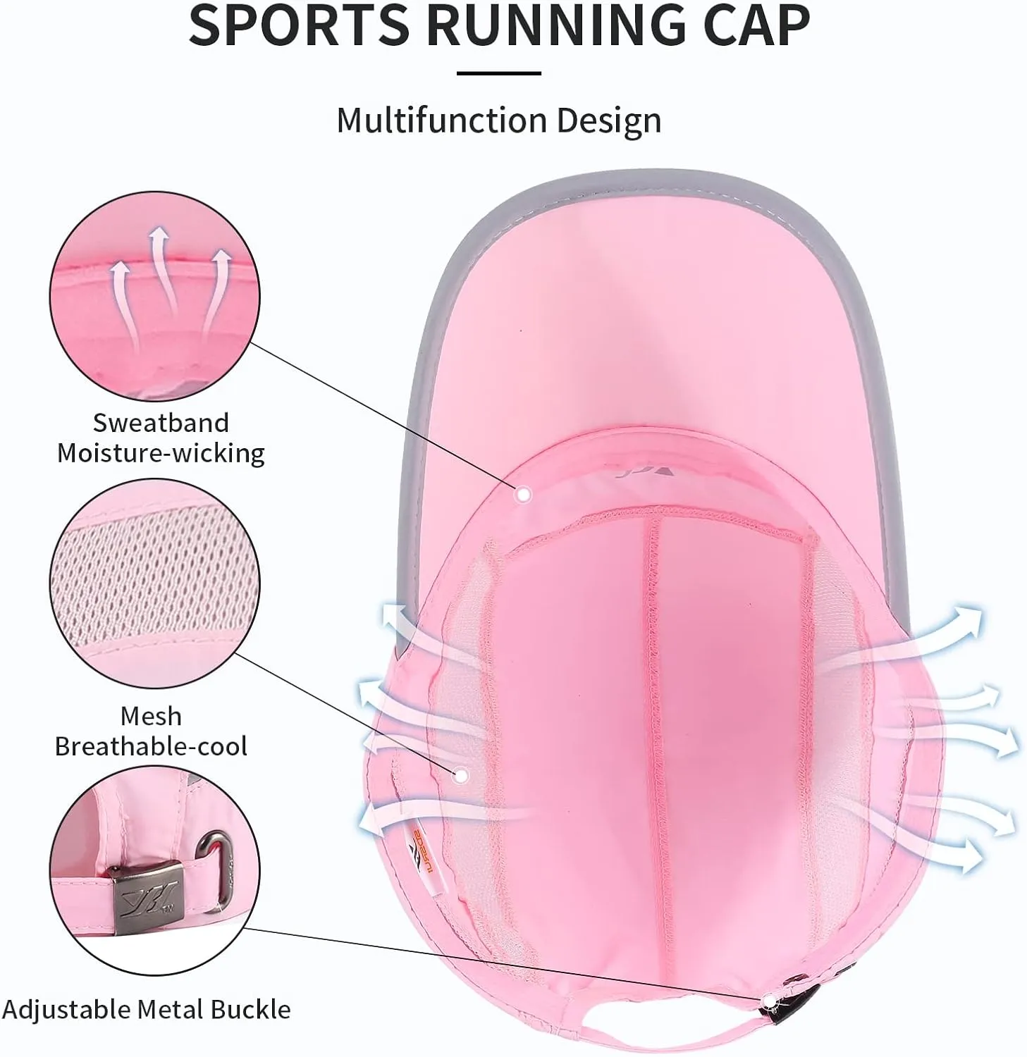 Running Hat Mesh Sports Cap Lightweight Quick Drying Runner Cap for Men Women