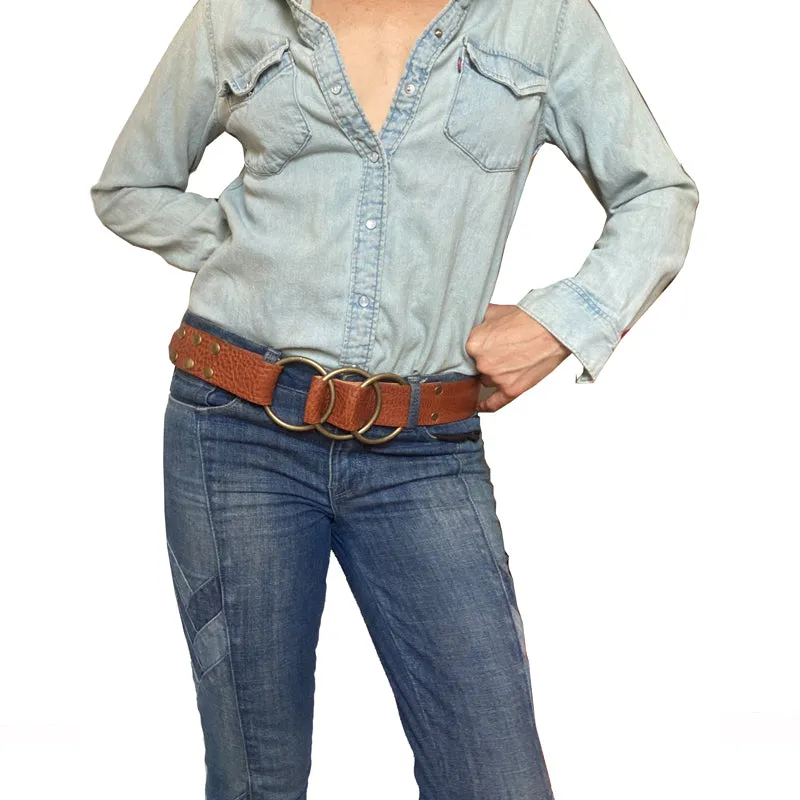 Triple Ring Belt - Cognac