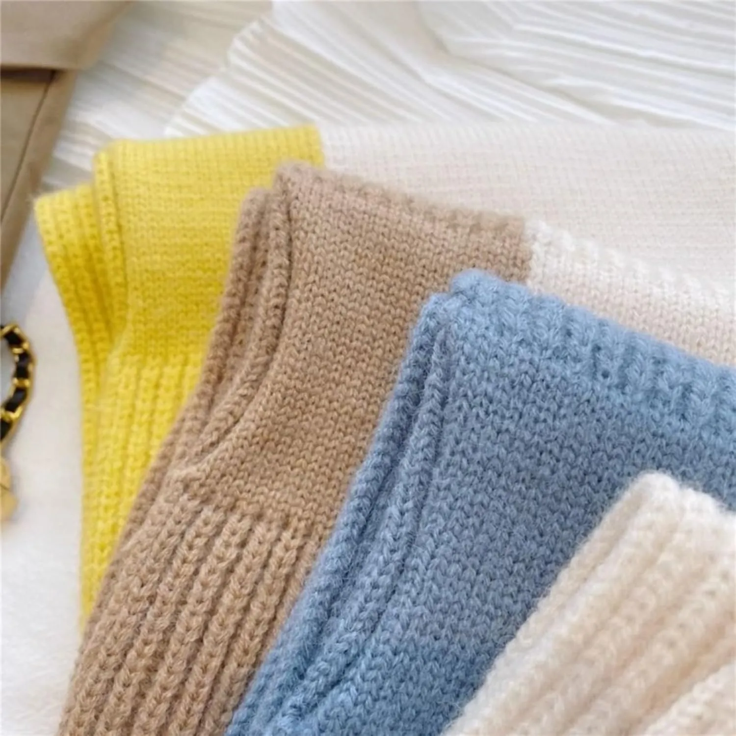 Unisex Classic Winter Scarf Solid Color Wool Blend Knitted Scarf For Women's Winter Versatile Soft Winter Warm Scarves