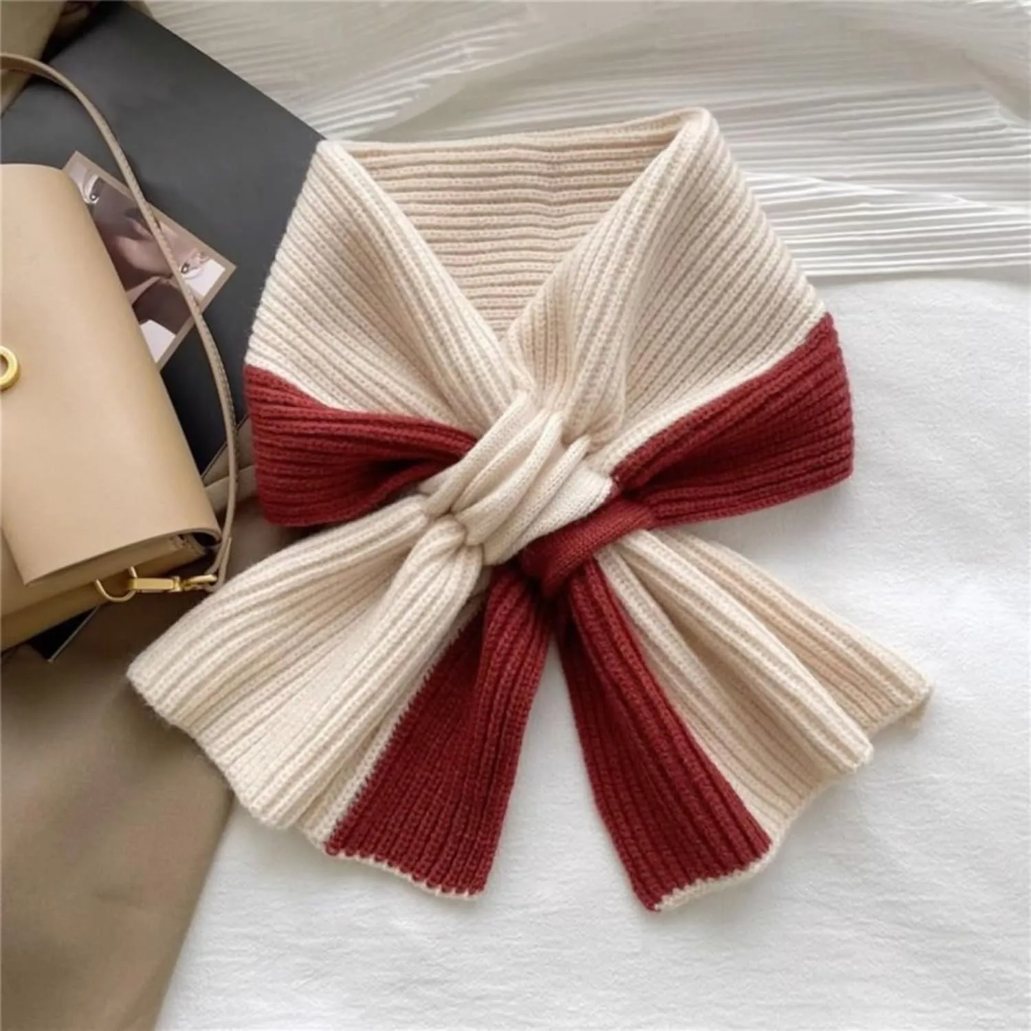 Unisex Classic Winter Scarf Solid Color Wool Blend Knitted Scarf For Women's Winter Versatile Soft Winter Warm Scarves