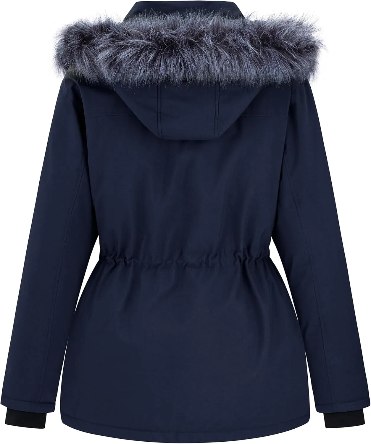 wantdo Women's Plus Size Winter Coat Waterproof Puffer Jacket Warm Thicken Parka with Removable Hood