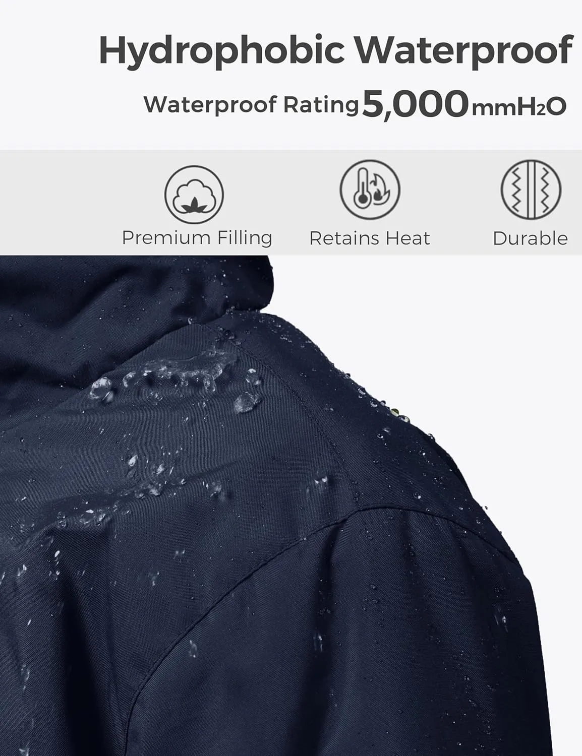 wantdo Women's Plus Size Winter Coat Waterproof Puffer Jacket Warm Thicken Parka with Removable Hood