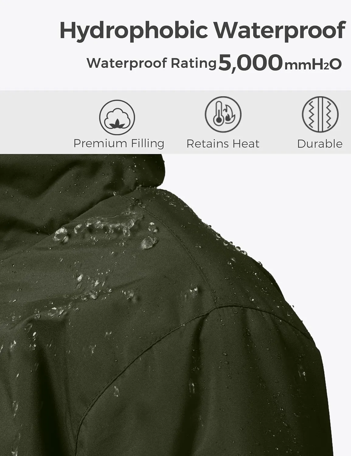 wantdo Women's Plus Size Winter Coat Waterproof Puffer Jacket Warm Thicken Parka with Removable Hood