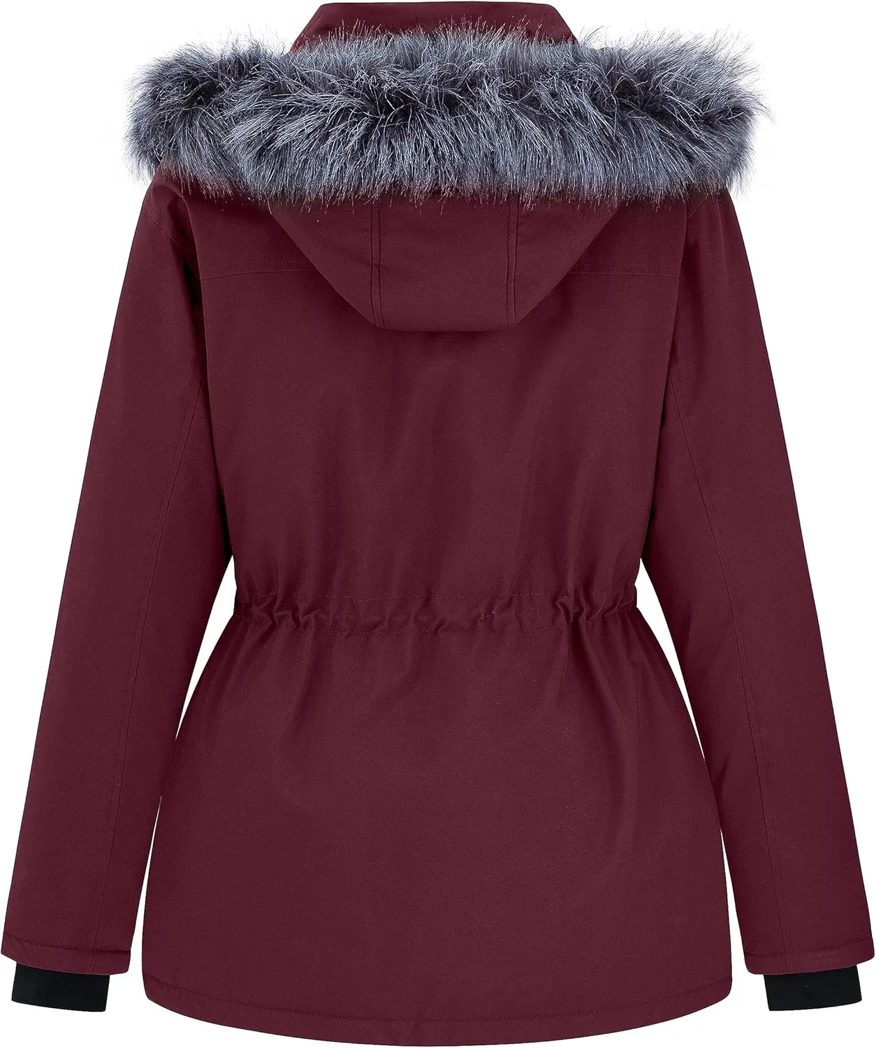 wantdo Women's Plus Size Winter Coat Waterproof Puffer Jacket Warm Thicken Parka with Removable Hood