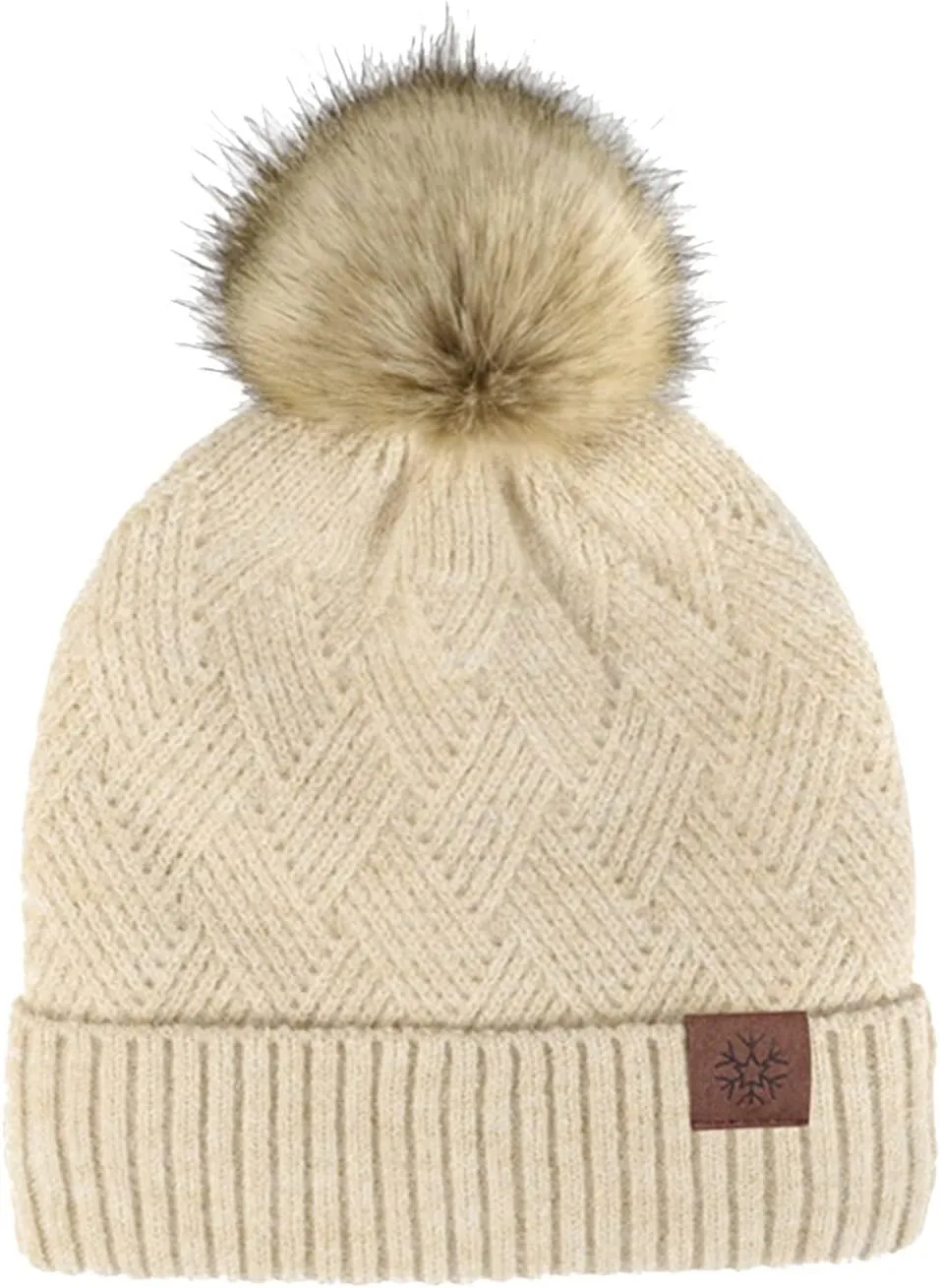 Winter Beanie Hat for Women Warm Ear Knit Hat Outdoor Cute Pom Cover Ears Cap