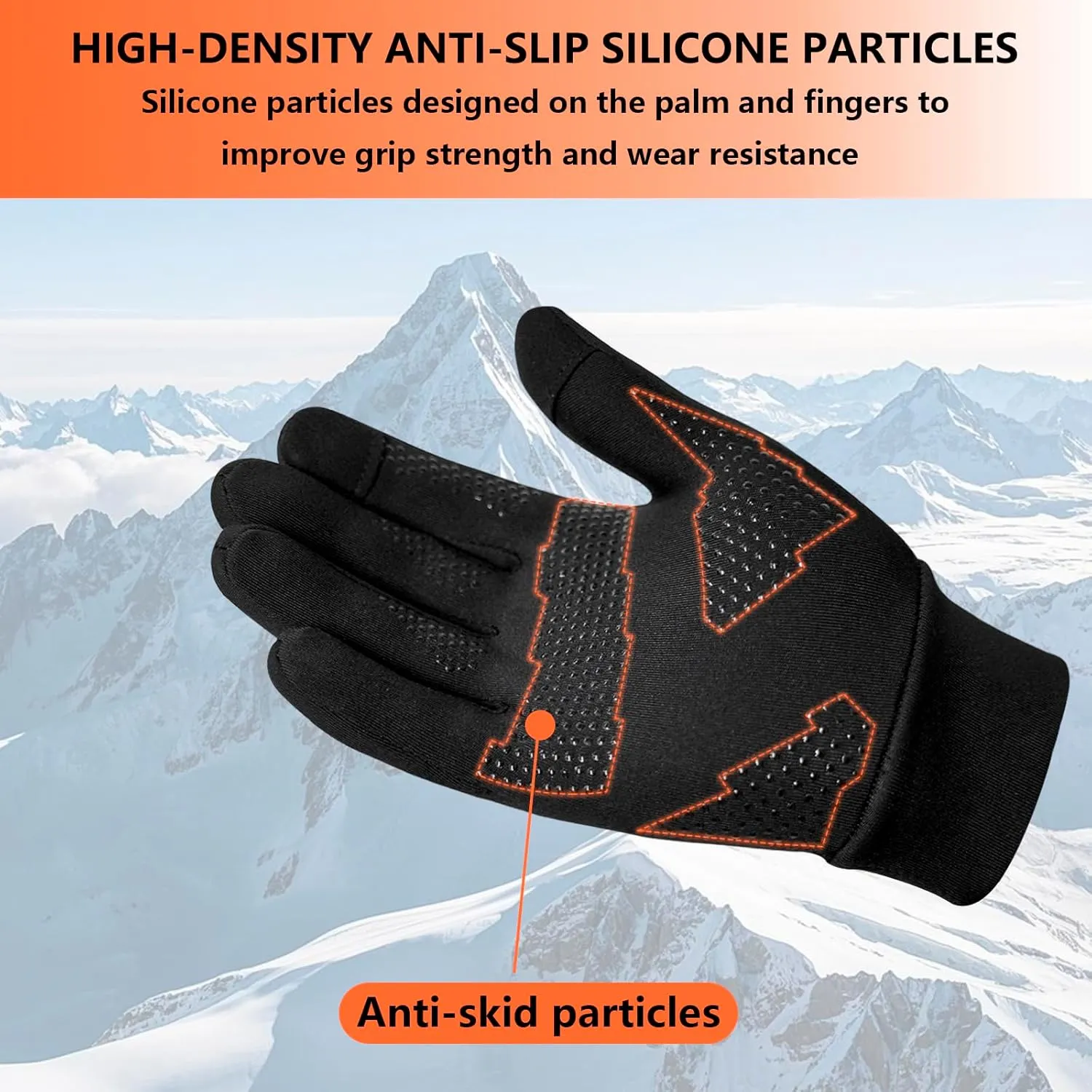 Winter Running Gloves for Men Women Cold Weather Liner Thermal Warm Gloves Black Touchscreen Thin Winter Gloves for Ski Snow Cycling Biking Driving Walking Typing