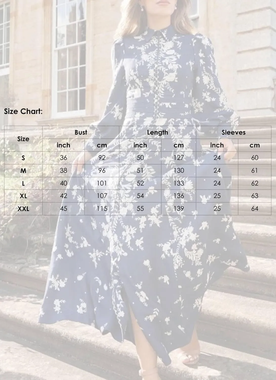 Women Casual Long Sleeve Spring Dresses Classy 2025 Crewneck Flowy Dress Breezy Blue Print Cocktail Party Midi Dress