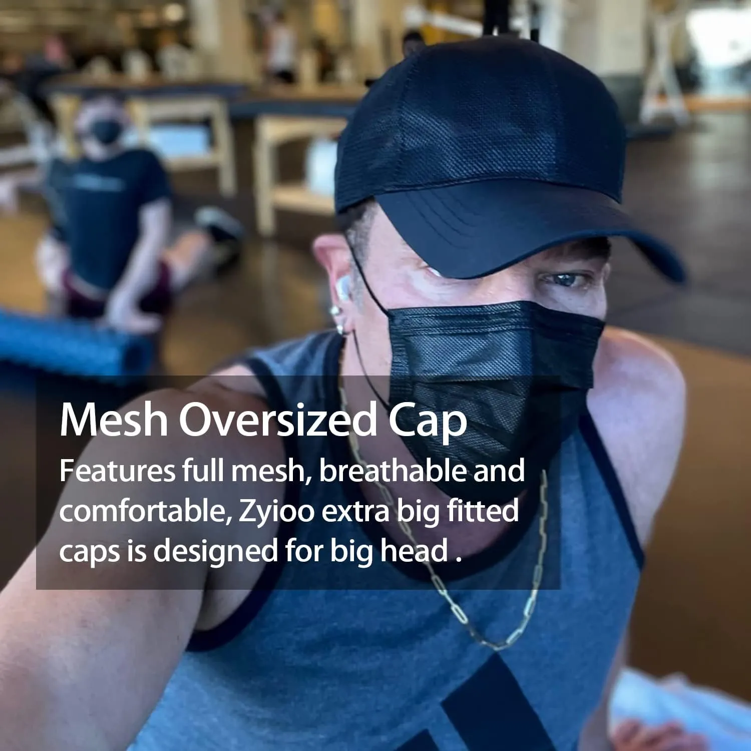 Zylioo XXL Oversize Baseball Mesh Cap,Breathable Cool Running Hat,Adjustable Summer Caps for Big Heads 21.5"-25.5"